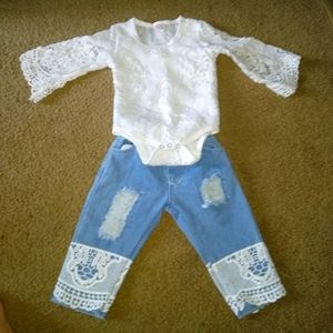 Hippy chic baby jeans & bodysuit!